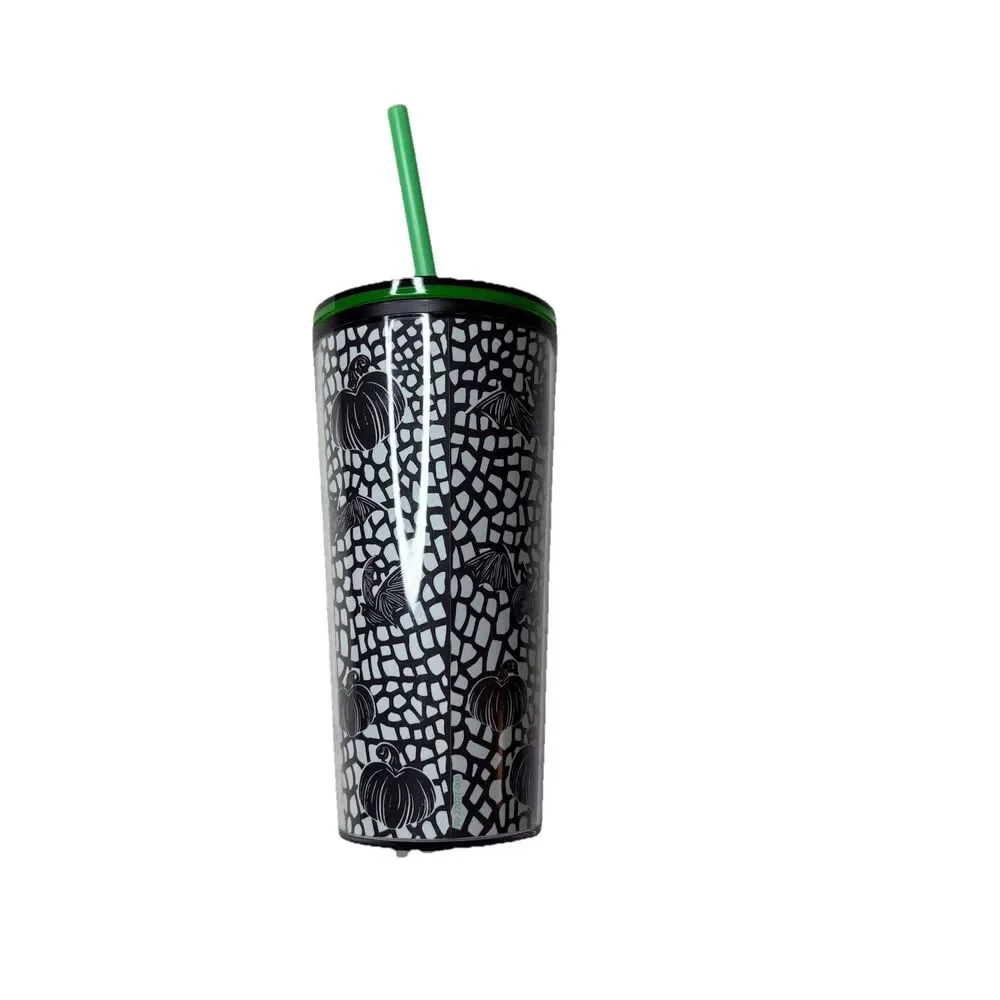 Starbucks Halloween 2020 Glow in the Dark Bat Cat Tumbler 12 oz Cup New Spooky